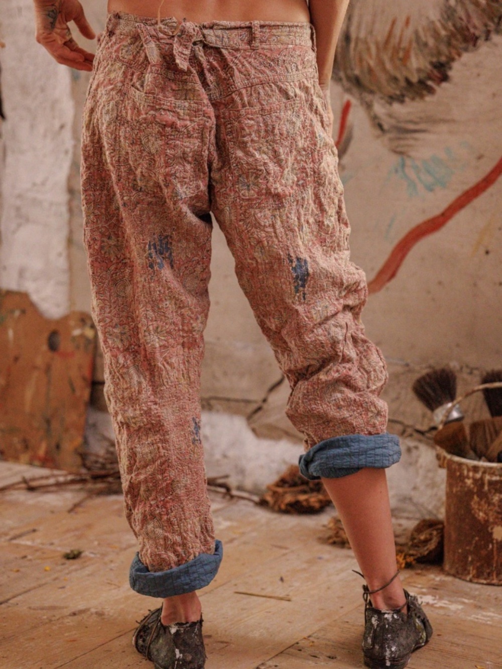 Magnolia Pearl Quilted Blockprint Roe Pants in Dhara OS